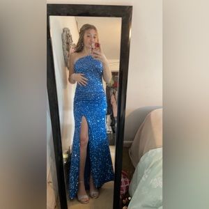 Royal Blue One Shoulder Prom Dress